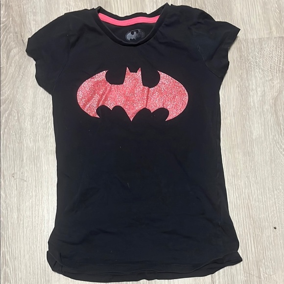 Black T-Shirt with Pink Batman Logo - Picture 1 of 2